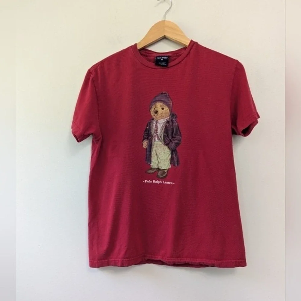 Vintage Polo Sport Bear‎ T-shirt 90s Y2K Trench Coat Beanie Mens S
